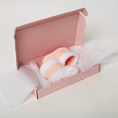 Blush Babyslofjes roze met wit rand