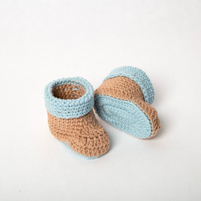 Seaside babyslofjes zand met blauwe rand
