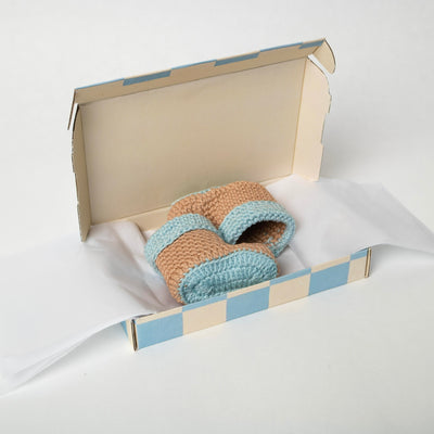 Seaside babyslofjes zand met blauwe rand