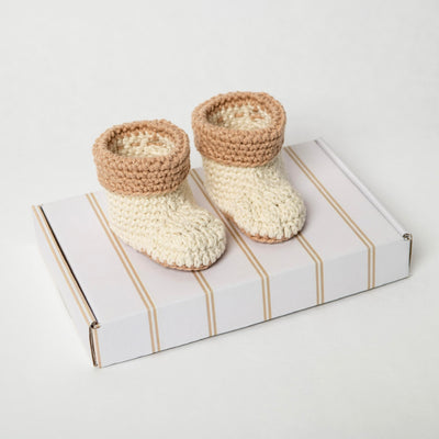 Vanilla babyslofjes beige met zand rand