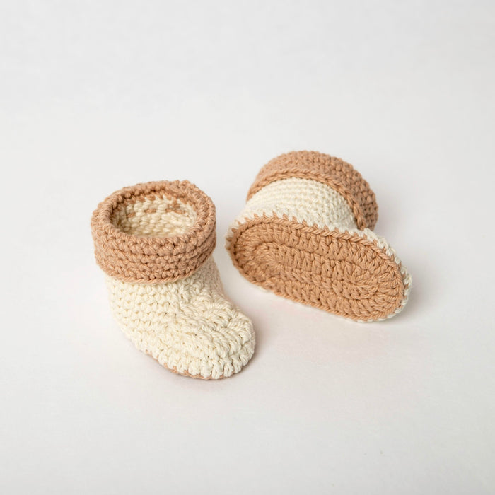 Vanilla babyslofjes beige met zand rand