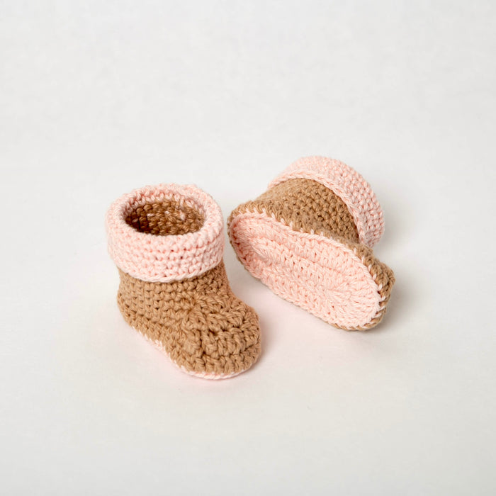 Rosewood Babyslofjes zand met roze rand